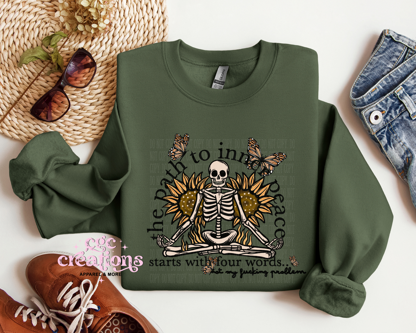 The Path To Inner Peace Starts With Four Words Crewneck Sweatshirt