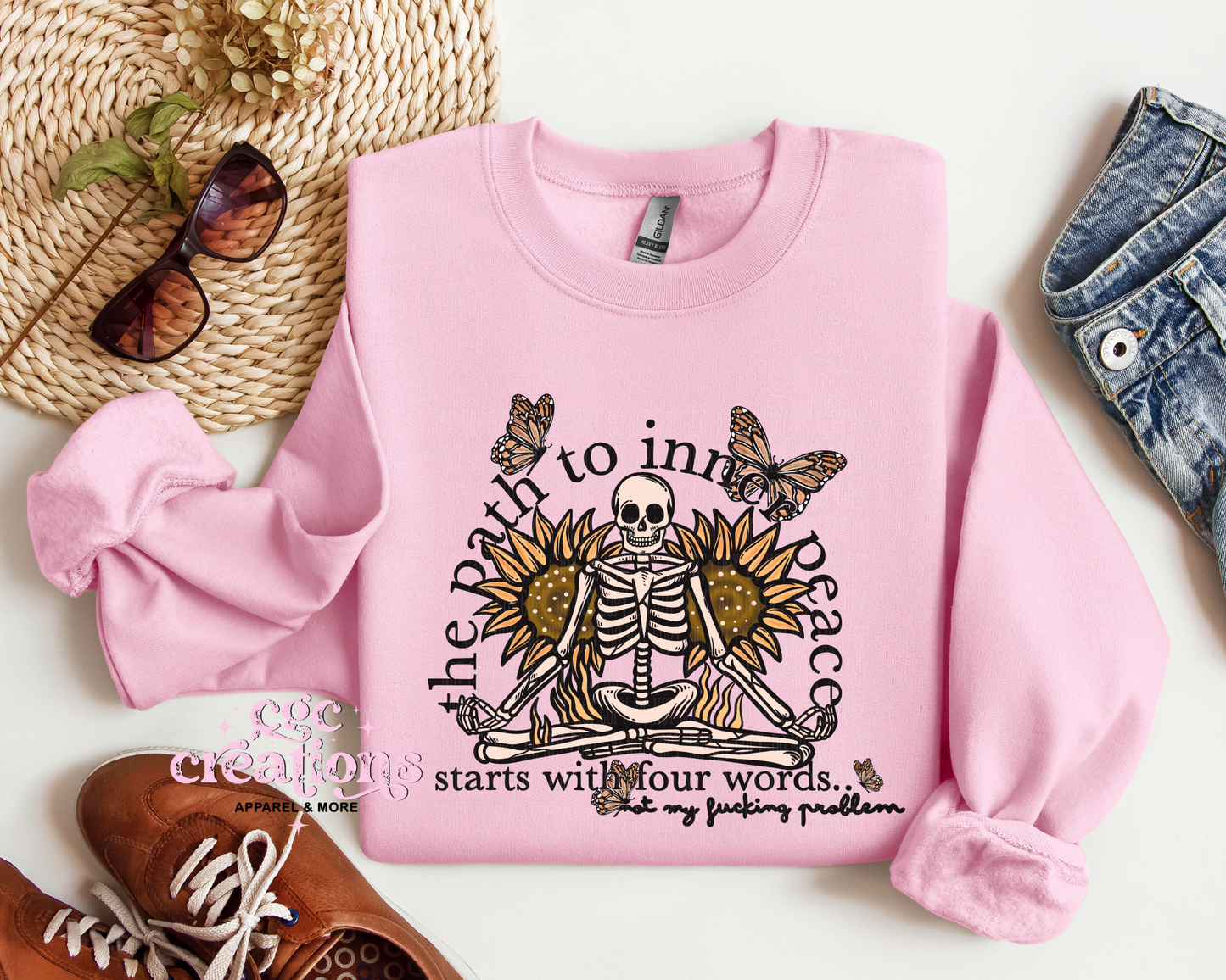 The Path To Inner Peace Starts With Four Words Crewneck Sweatshirt