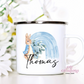 Personalized Rainbow Bunny Enamel Mug