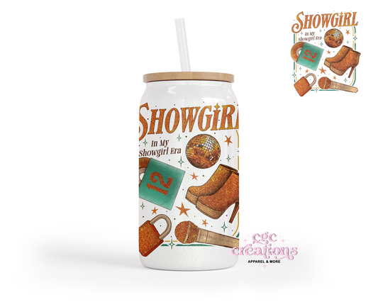 Showgirl # 2 16oz Glass Cup With Lid