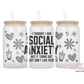 Social Anxiety Glass Cup With Lid