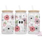 Spring Ghostie 16oz Glass Cup With Lid
