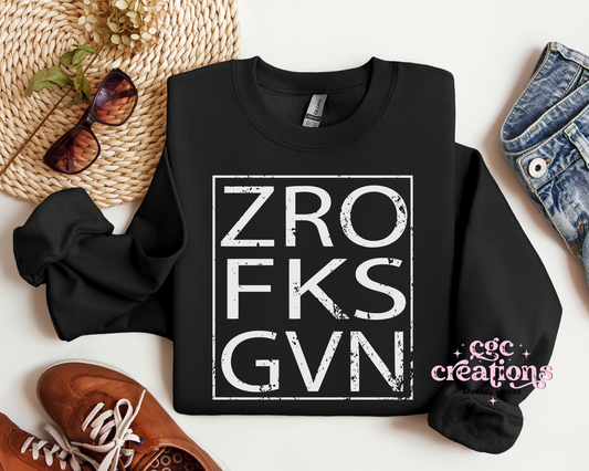 ZRO FKS GVN (Distressed Looking Image) Crewneck Sweatshirt