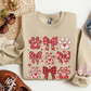Dog Coquette Grid Valentine Crewneck Sweatshirt