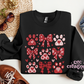 Dog Coquette Grid Valentine Crewneck Sweatshirt