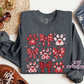 Dog Coquette Grid Valentine Crewneck Sweatshirt