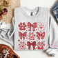 Dog Coquette Grid Valentine Crewneck Sweatshirt