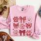 Dog Coquette Grid Valentine Crewneck Sweatshirt