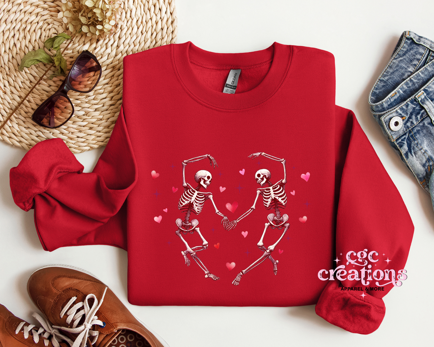 Dancing Skeletons Valentine Crewneck Sweatshirt