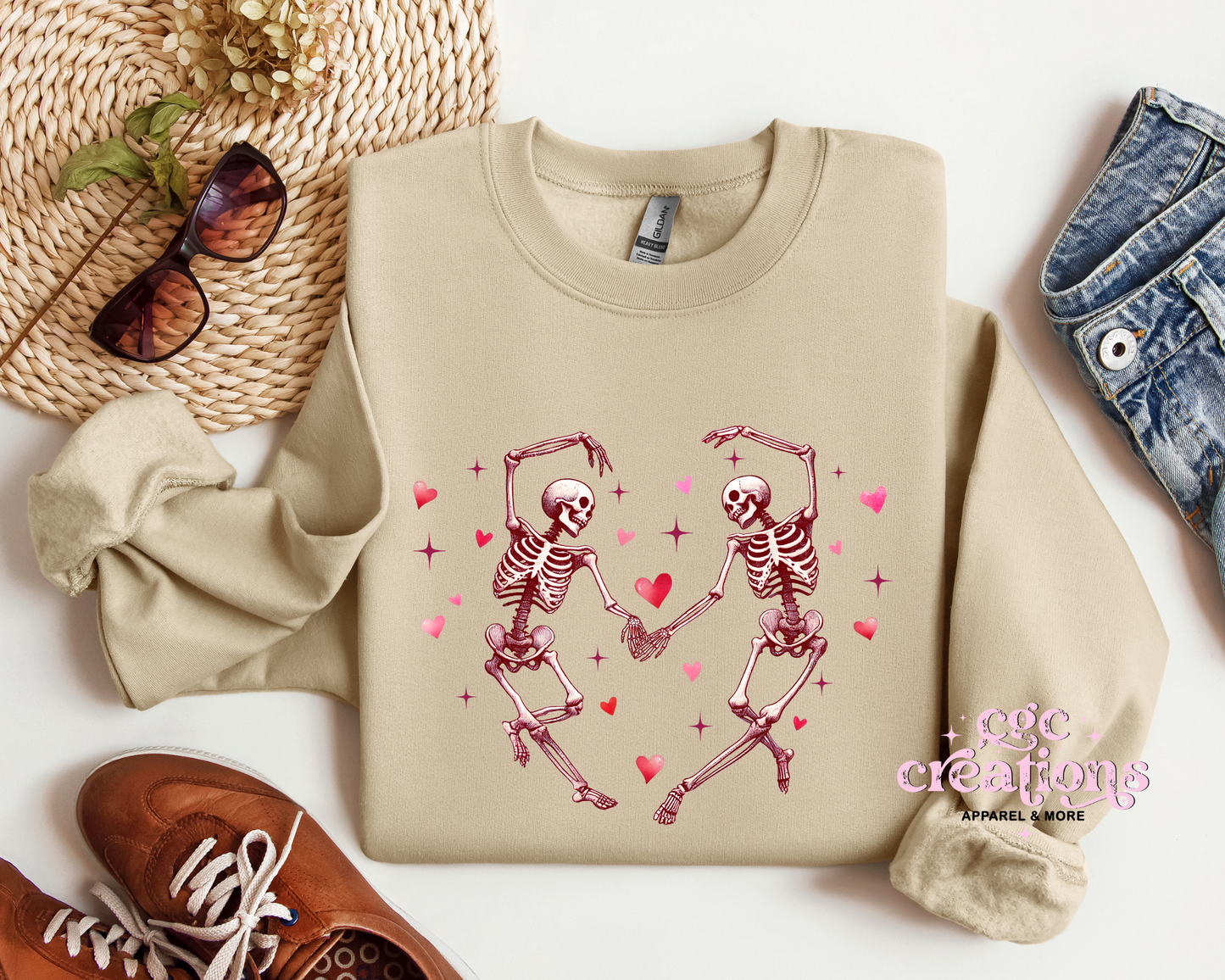 Dancing Skeletons Valentine Crewneck Sweatshirt