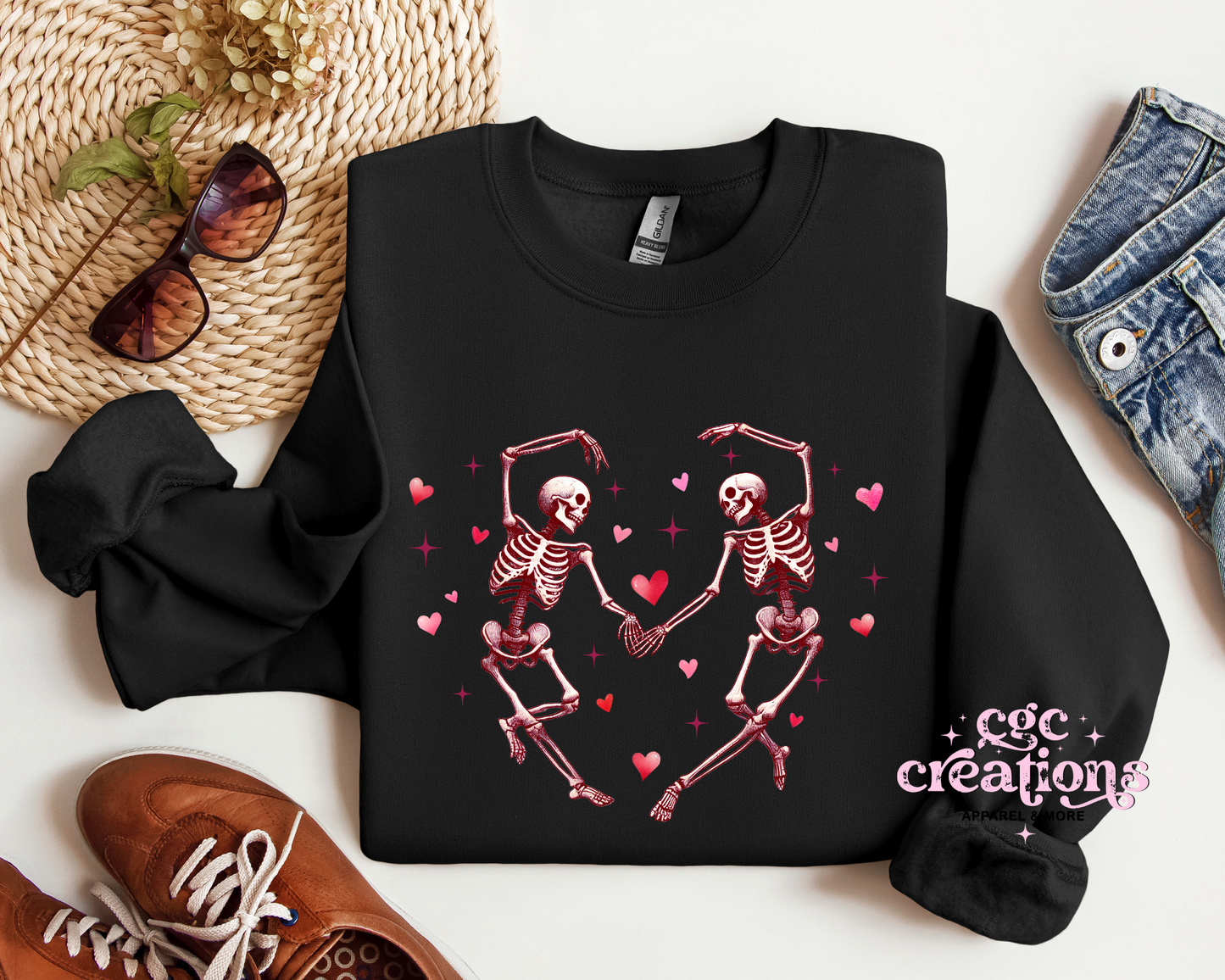 Dancing Skeletons Valentine Crewneck Sweatshirt