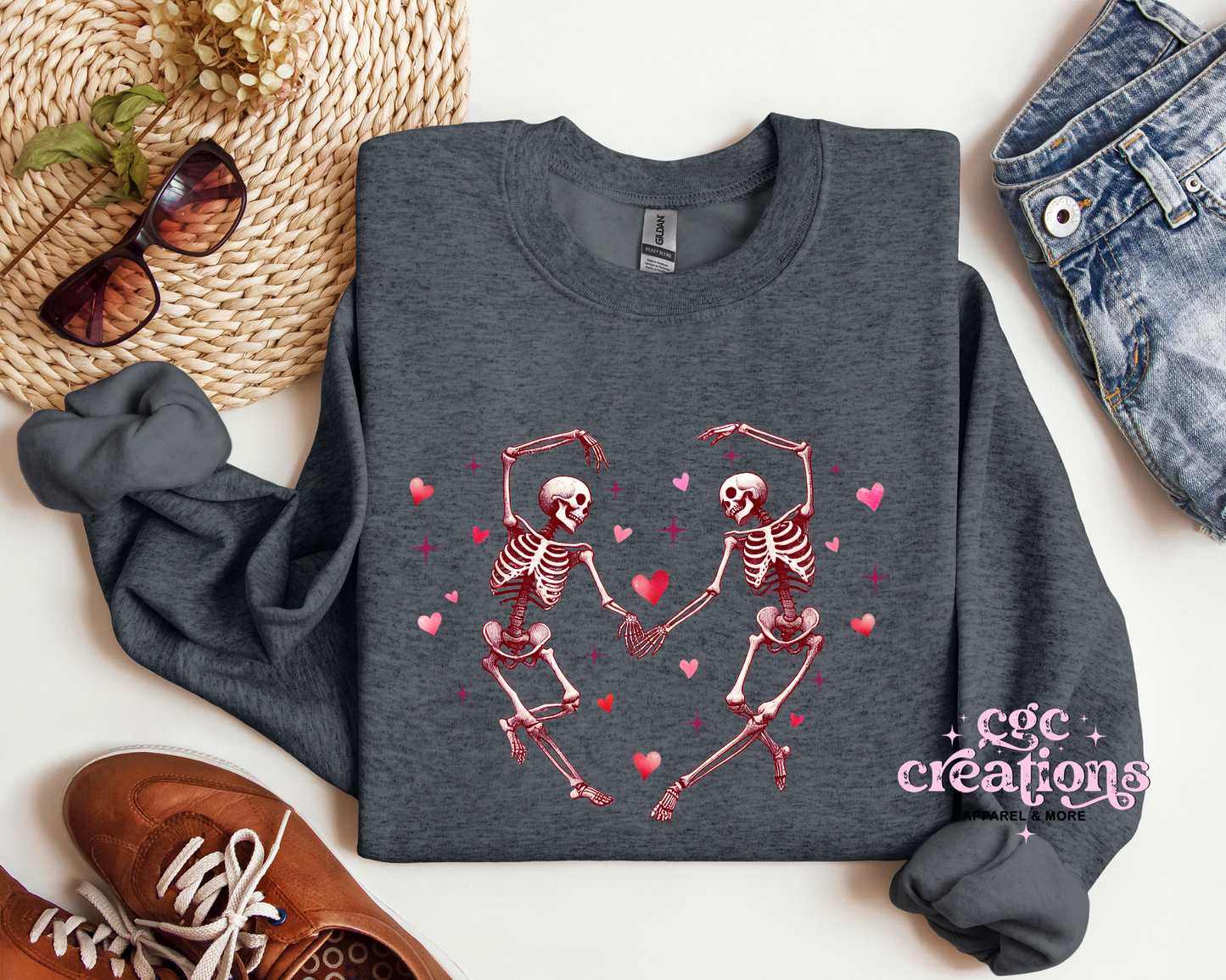 Dancing Skeletons Valentine Crewneck Sweatshirt