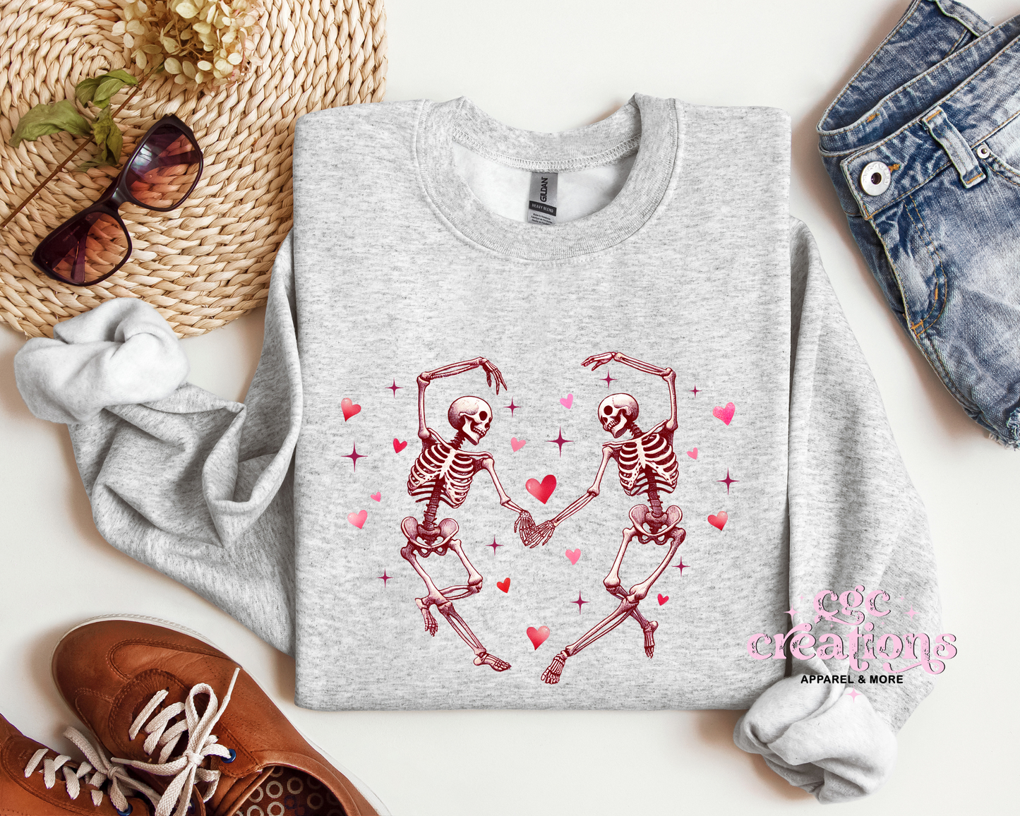 Dancing Skeletons Valentine Crewneck Sweatshirt