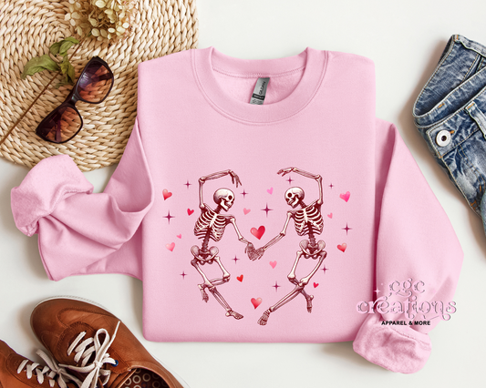 Dancing Skeletons Valentine Crewneck Sweatshirt