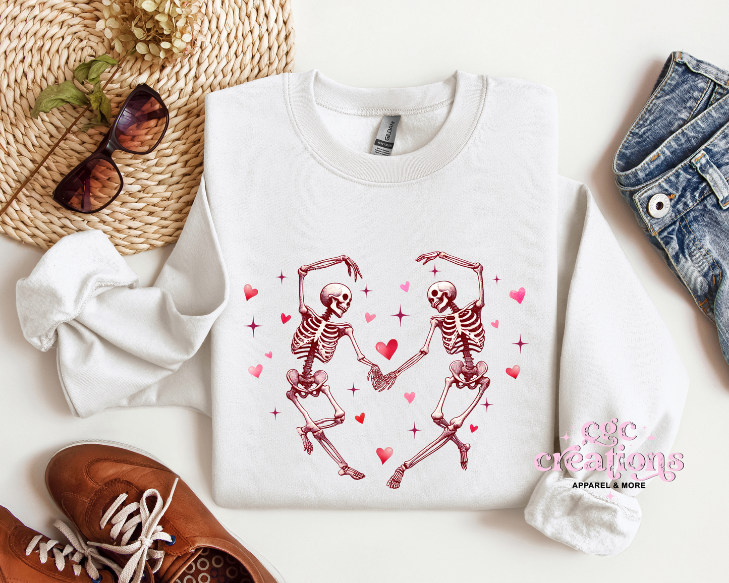 Dancing Skeletons Valentine Crewneck Sweatshirt