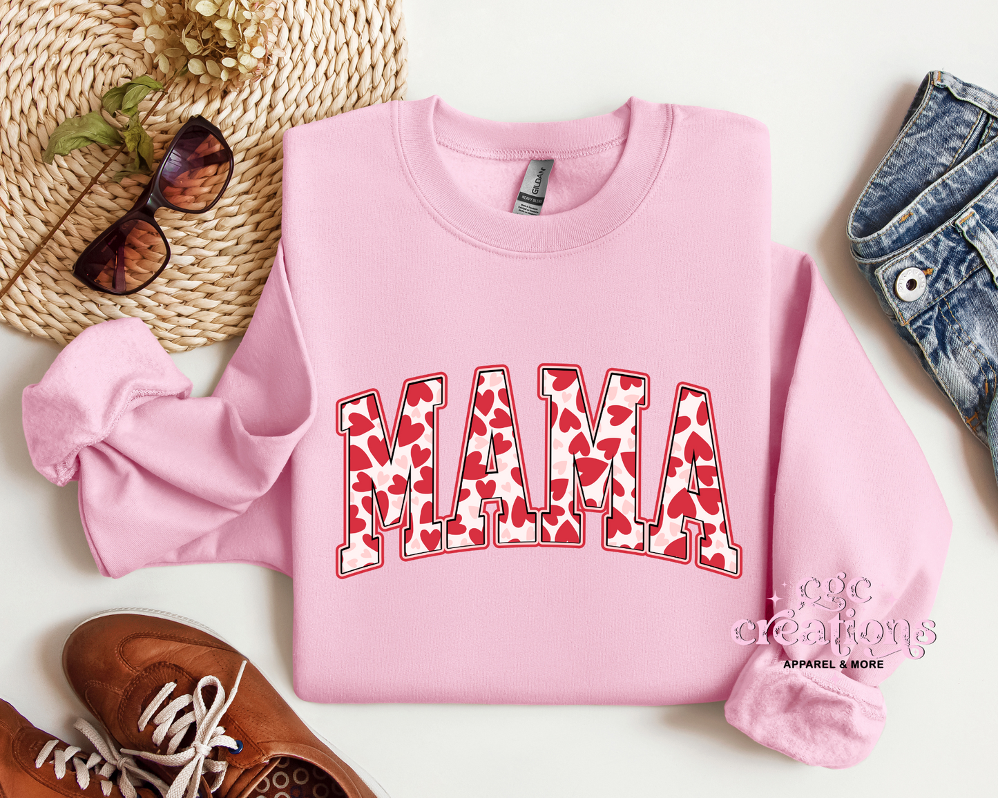 Mama Hearts Crewneck Sweatshirt