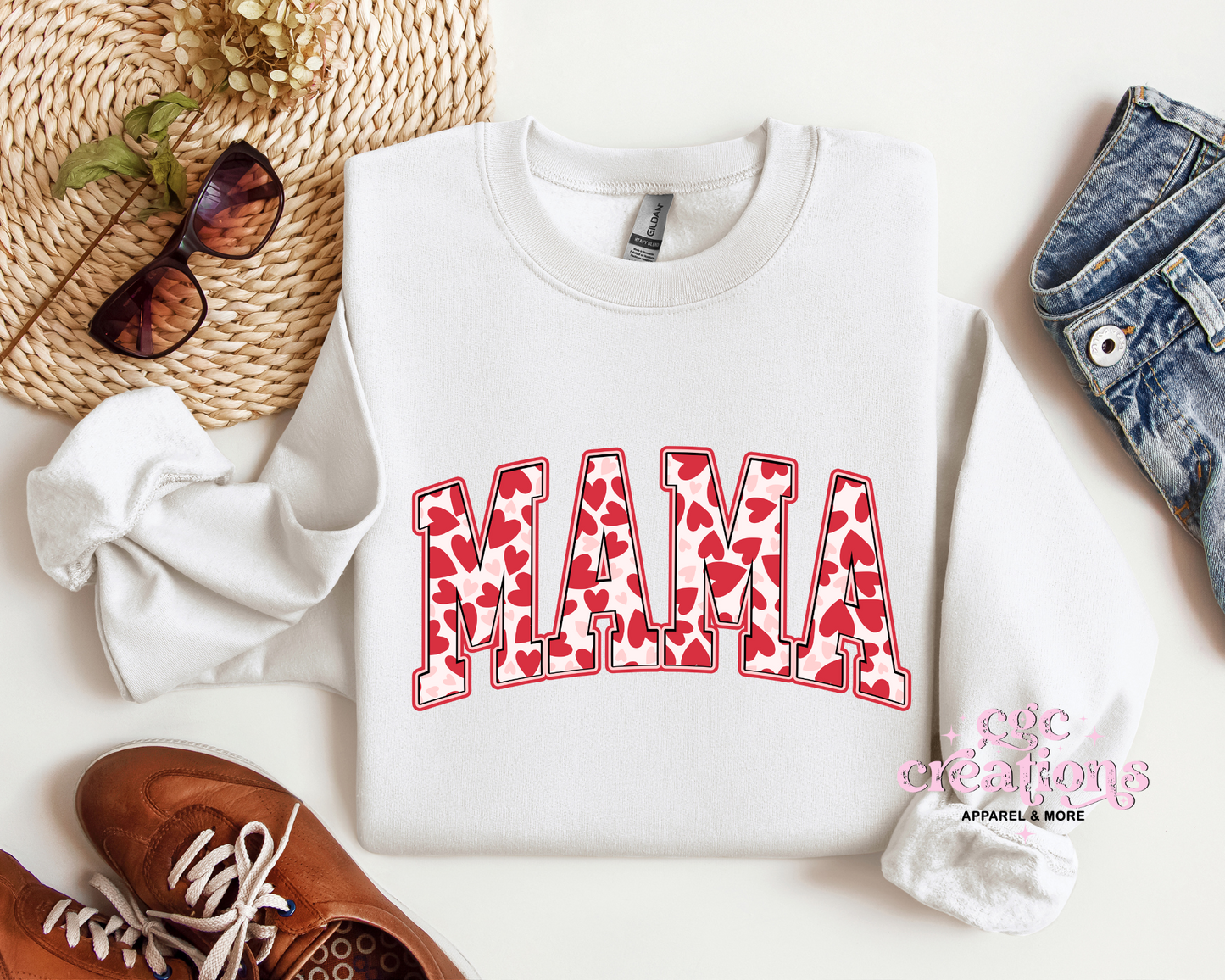 Mama Hearts Crewneck Sweatshirt