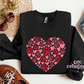Dog Paw Print Heart Crewneck Sweatshirt