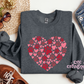 Dog Paw Print Heart Crewneck Sweatshirt