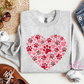 Dog Paw Print Heart Crewneck Sweatshirt