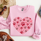 Dog Paw Print Heart Crewneck Sweatshirt