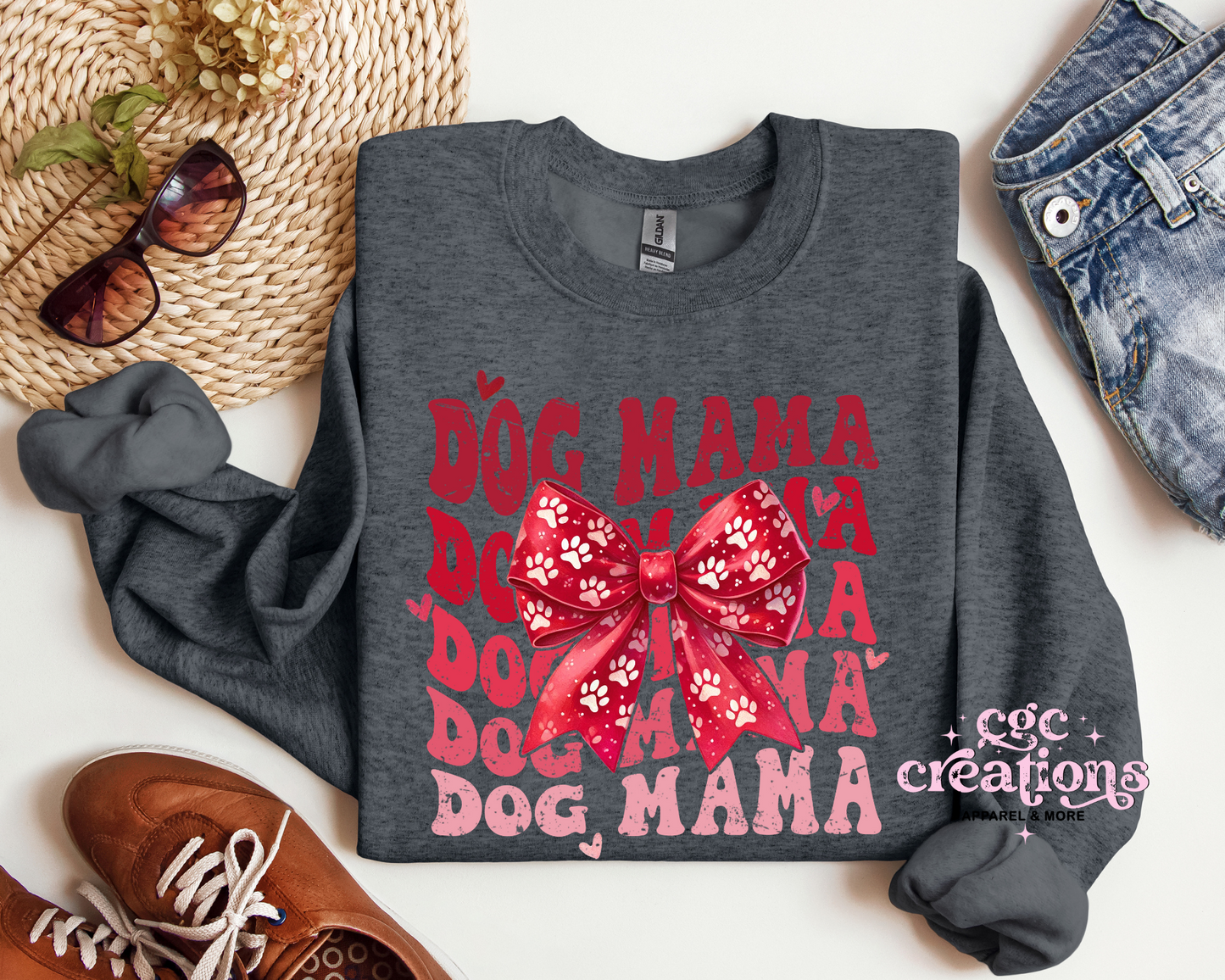 Dog Mama Valentines Crewneck Sweatshirt