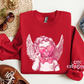 Retro Cupid Valentine Blowing Bubble Crewneck Sweatshirt