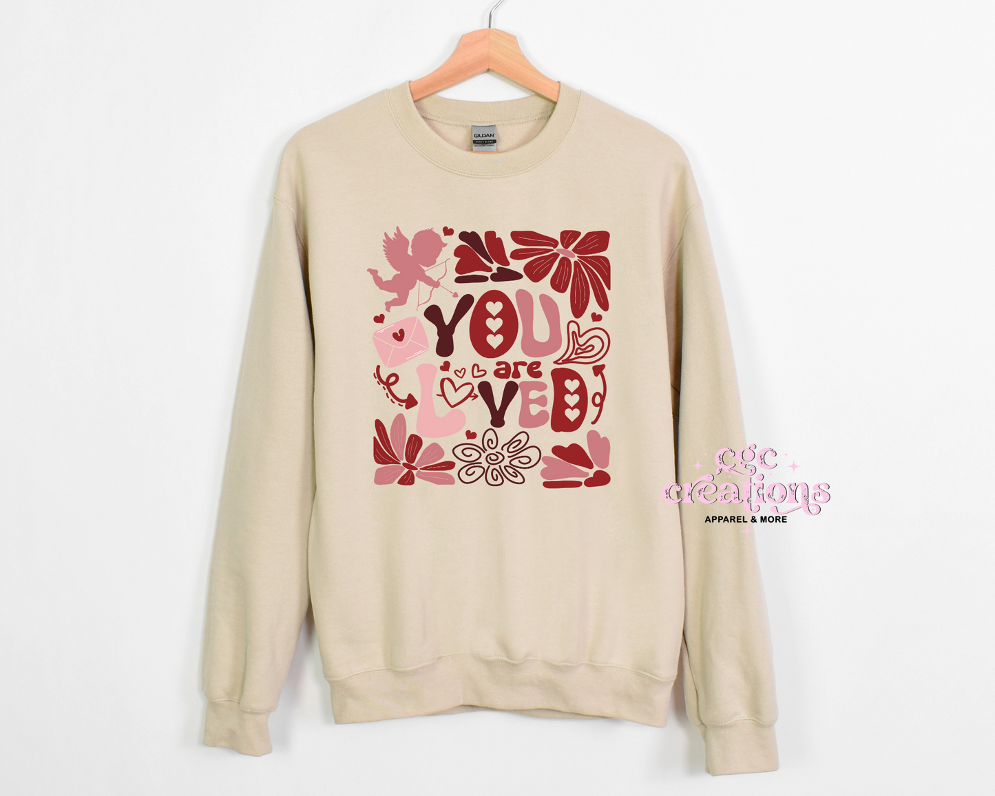 You Are Loved With Cupid Crewneck Sweatshirt