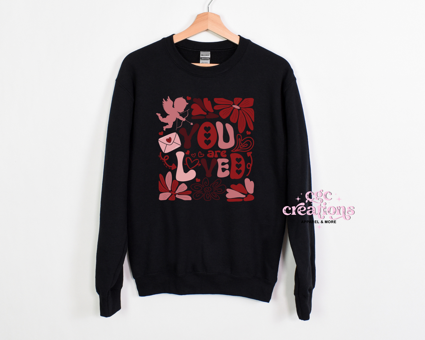 You Are Loved With Cupid Crewneck Sweatshirt