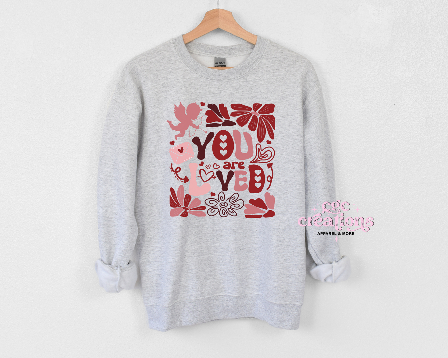 You Are Loved With Cupid Crewneck Sweatshirt