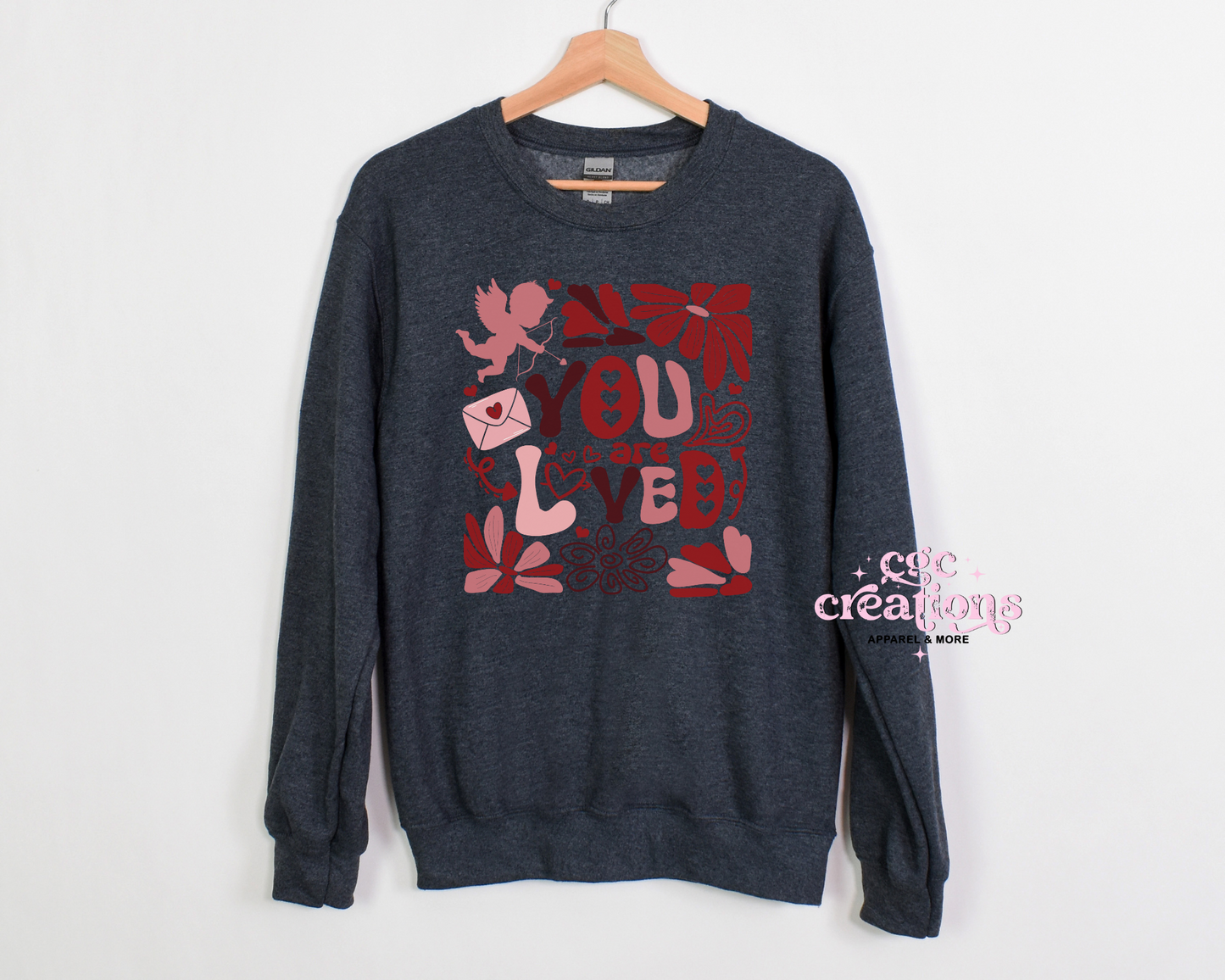 You Are Loved With Cupid Crewneck Sweatshirt