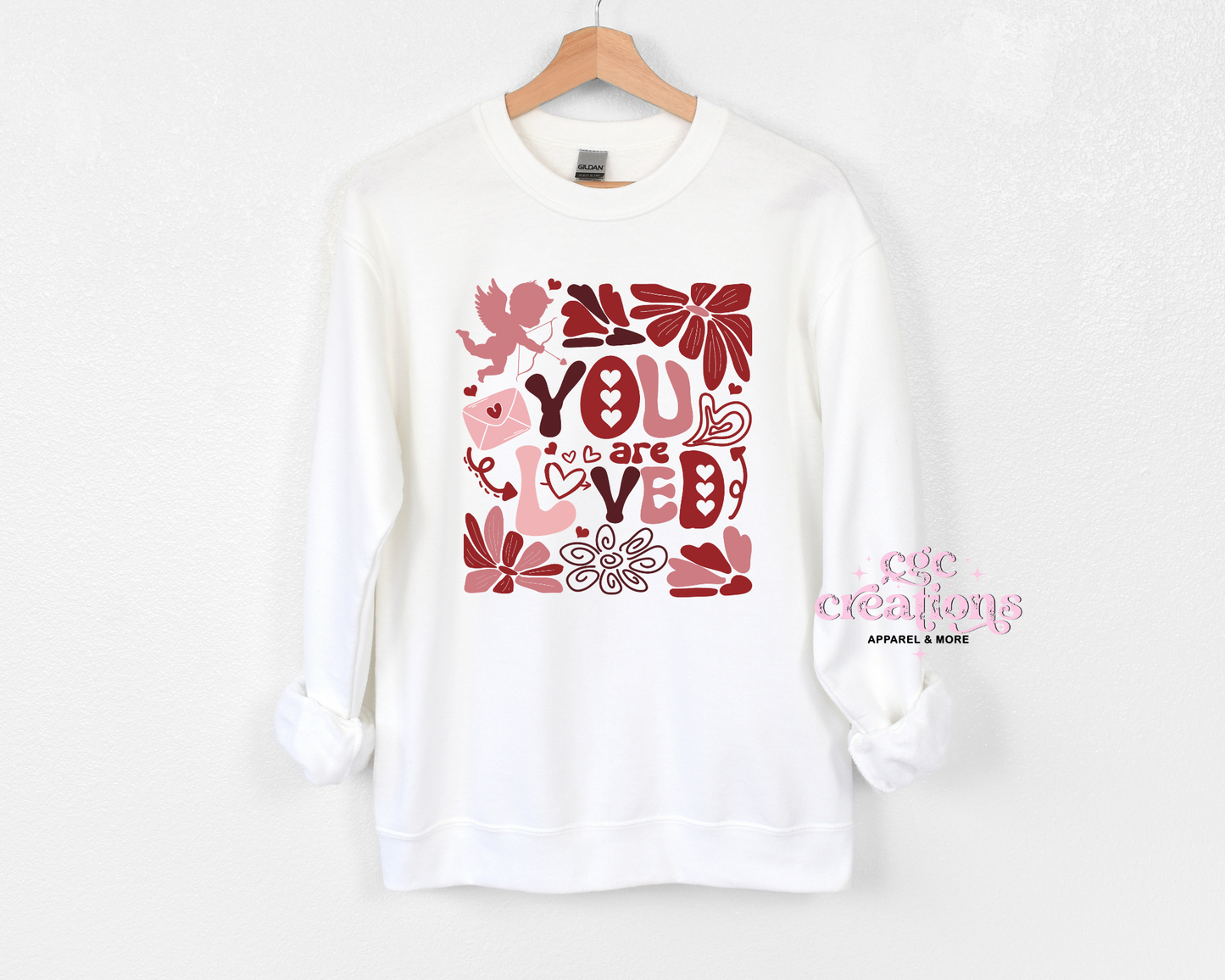 You Are Loved With Cupid Crewneck Sweatshirt