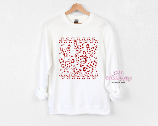 For The Love Of Chickens Crewneck Sweatshirt