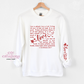 Love Is Patient Bible Verse Valentine Includes ONE Sleeve Image (as shown) Crewneck Sweatshirt