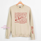 Love Is Patient Bible Verse Valentine Includes ONE Sleeve Image (as shown) Crewneck Sweatshirt