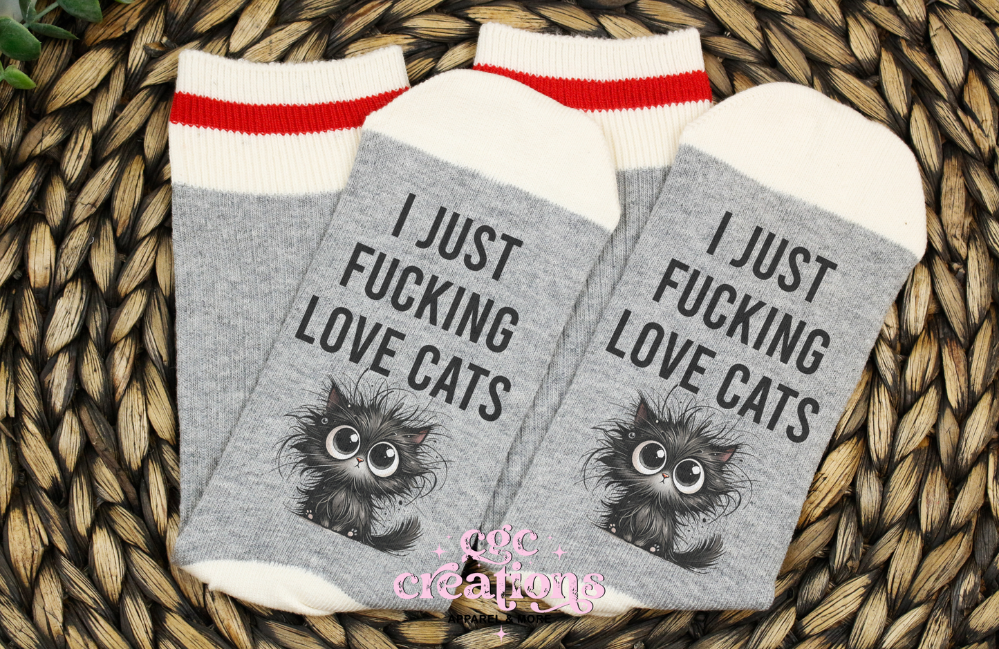 I Just Fucking Love Cats Faux Wool Socks