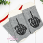 Skeleton Middle FInger Faux Wool Socks