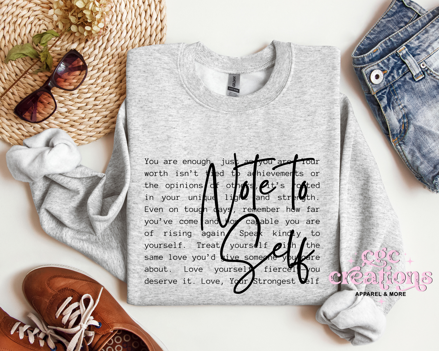 Note To Self Crewneck Sweatshirt