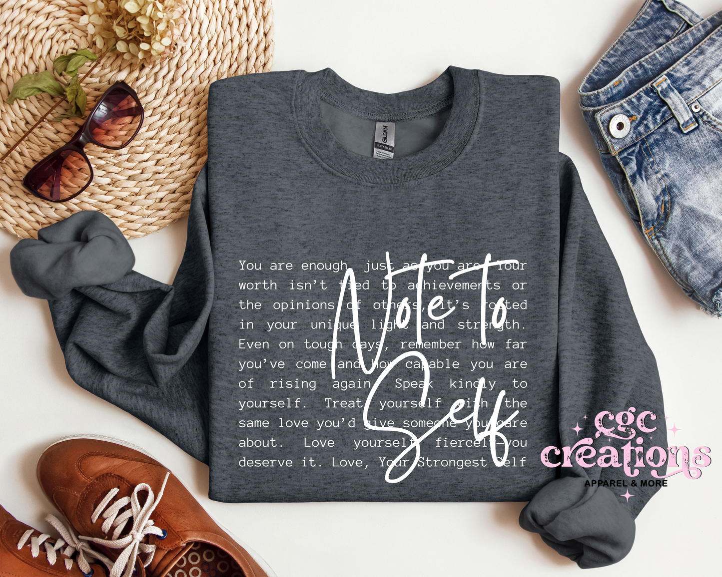 Note To Self Crewneck Sweatshirt