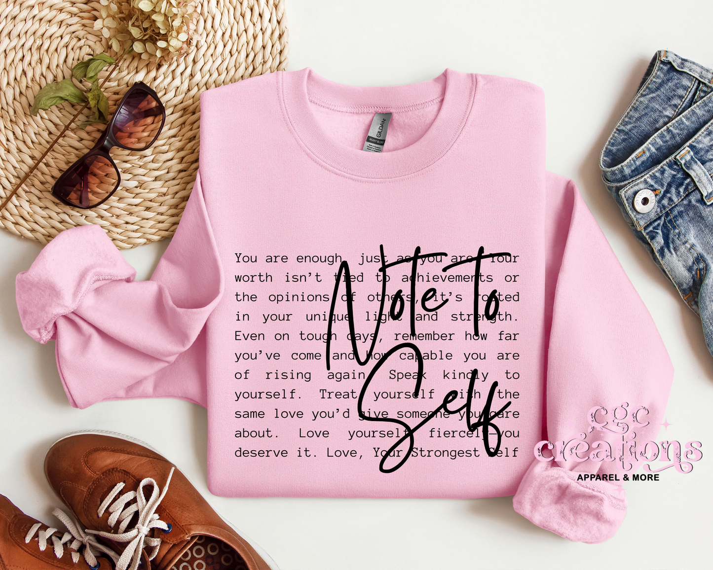 Note To Self Crewneck Sweatshirt