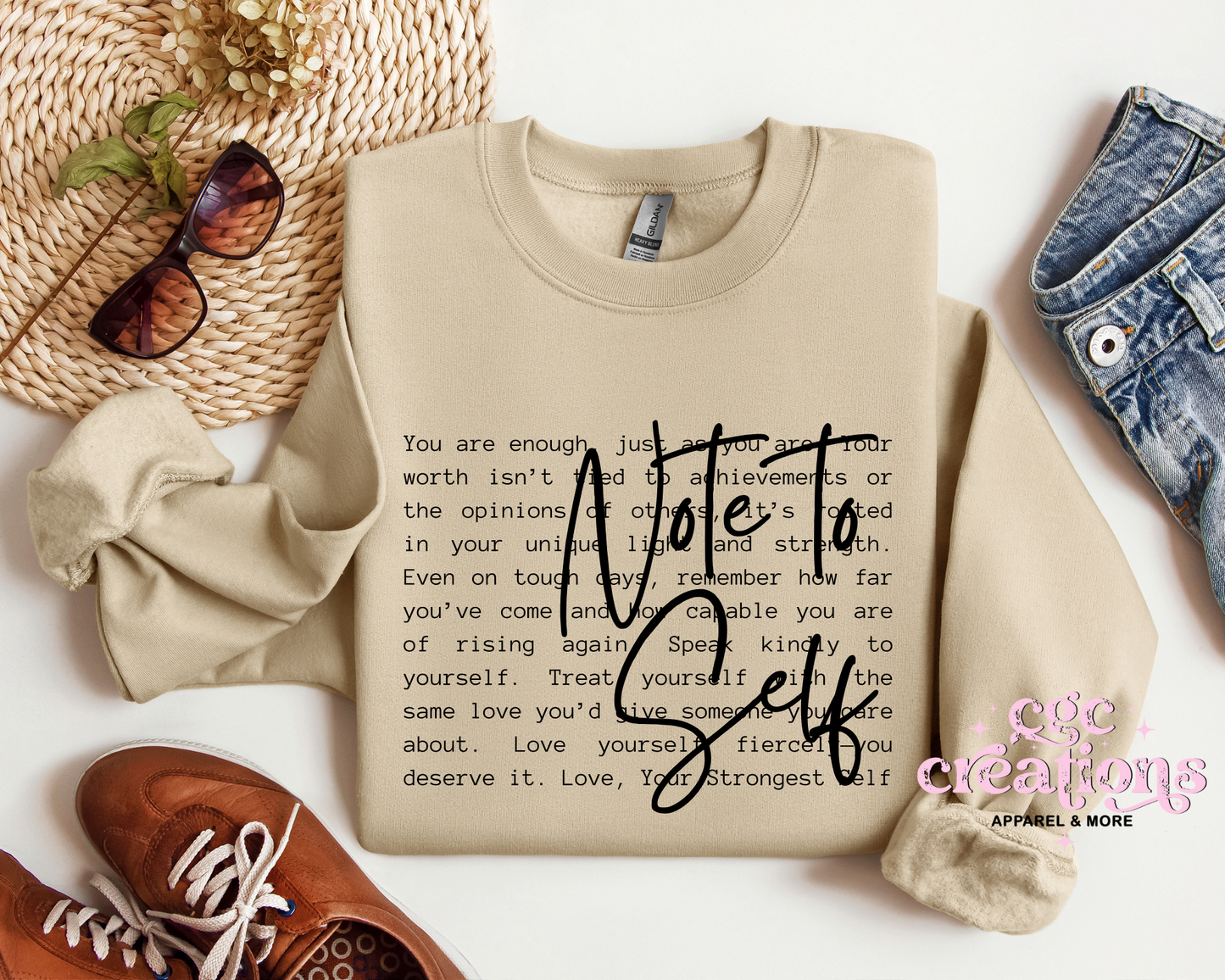 Note To Self Crewneck Sweatshirt