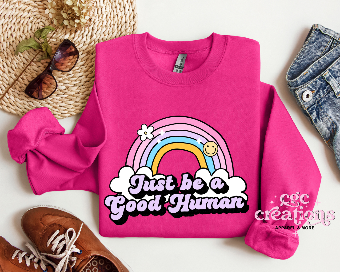 Just Be A Good Human Crewneck Sweatshirt