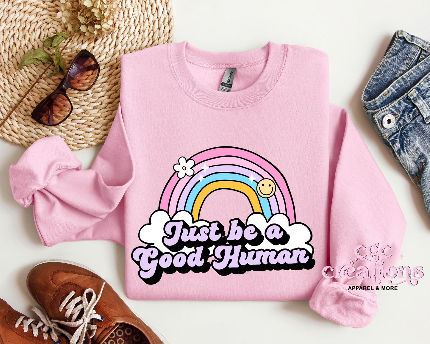 Just Be A Good Human Crewneck Sweatshirt