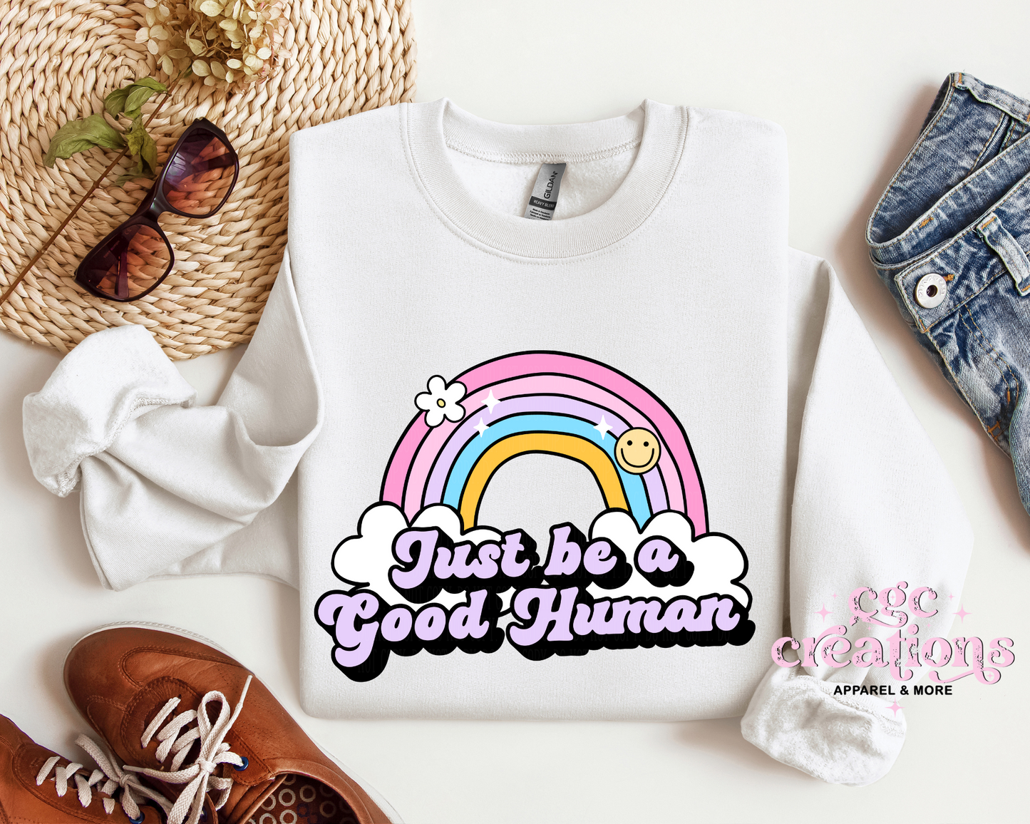 Just Be A Good Human Crewneck Sweatshirt