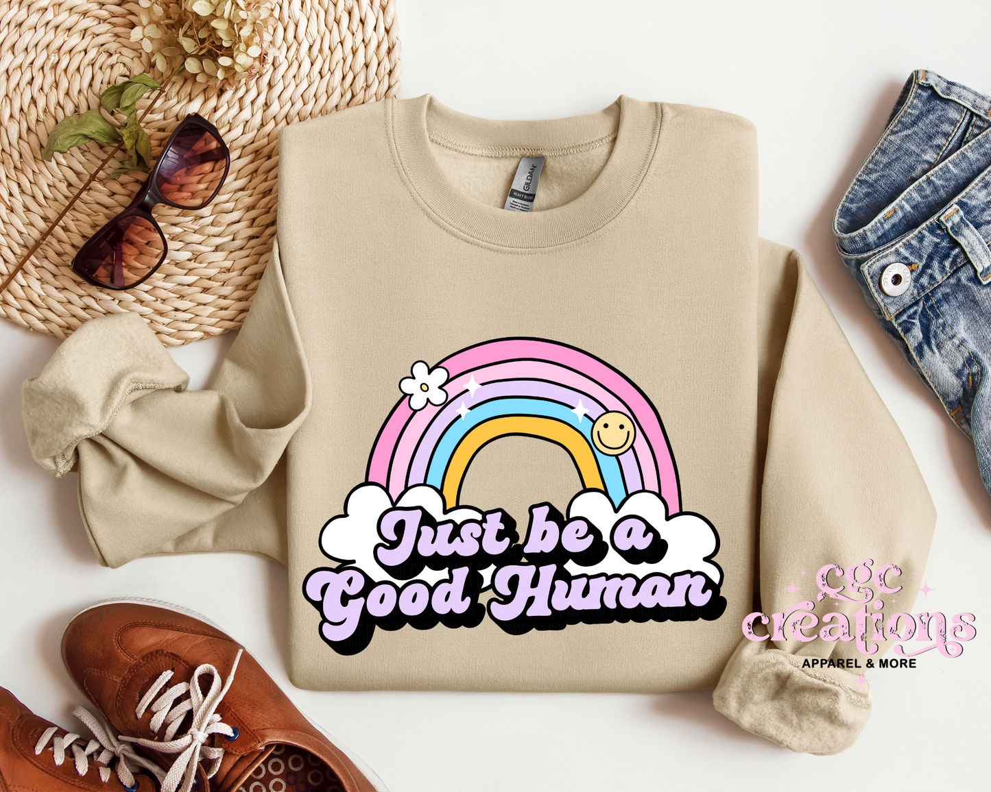 Just Be A Good Human Crewneck Sweatshirt