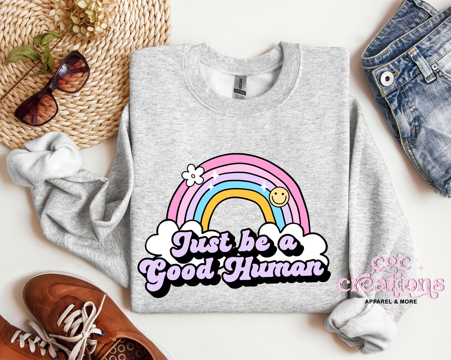 Just Be A Good Human Crewneck Sweatshirt