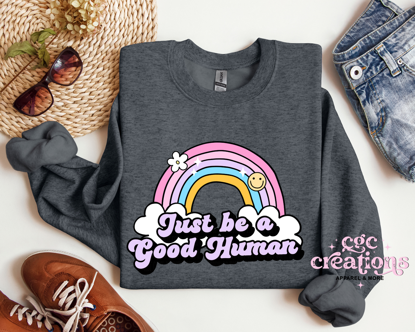 Just Be A Good Human Crewneck Sweatshirt