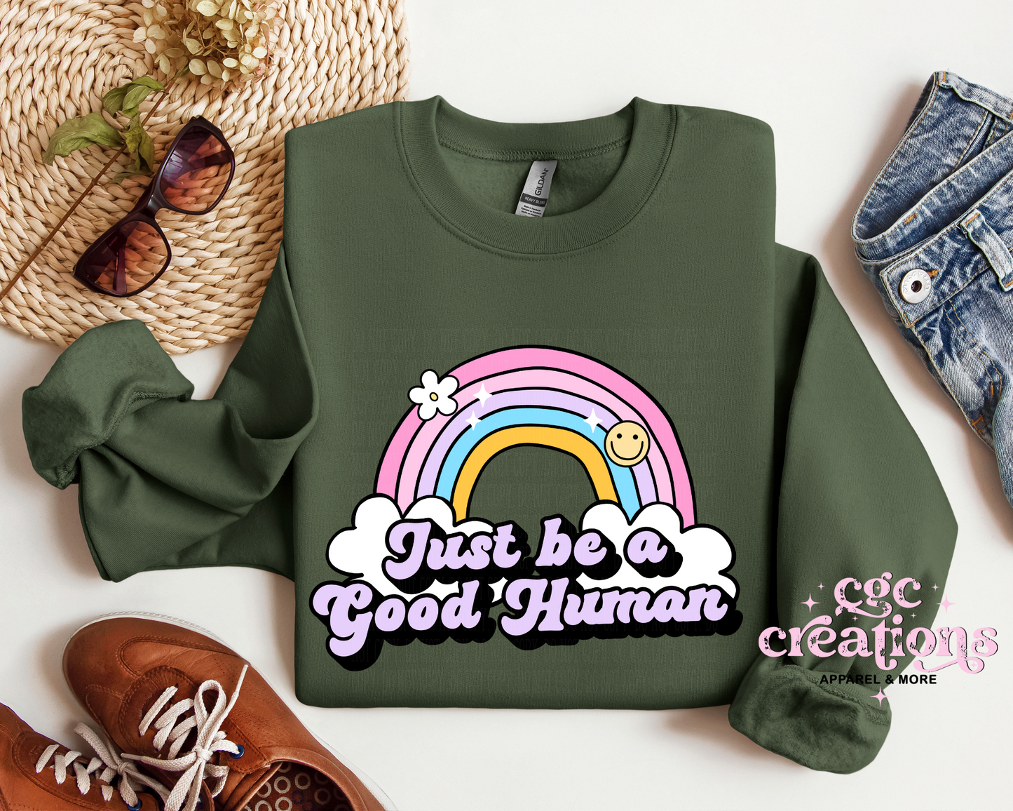 Just Be A Good Human Crewneck Sweatshirt