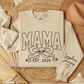 Mama Est. WIth Sleeve Design Crewneck Sweatshirt