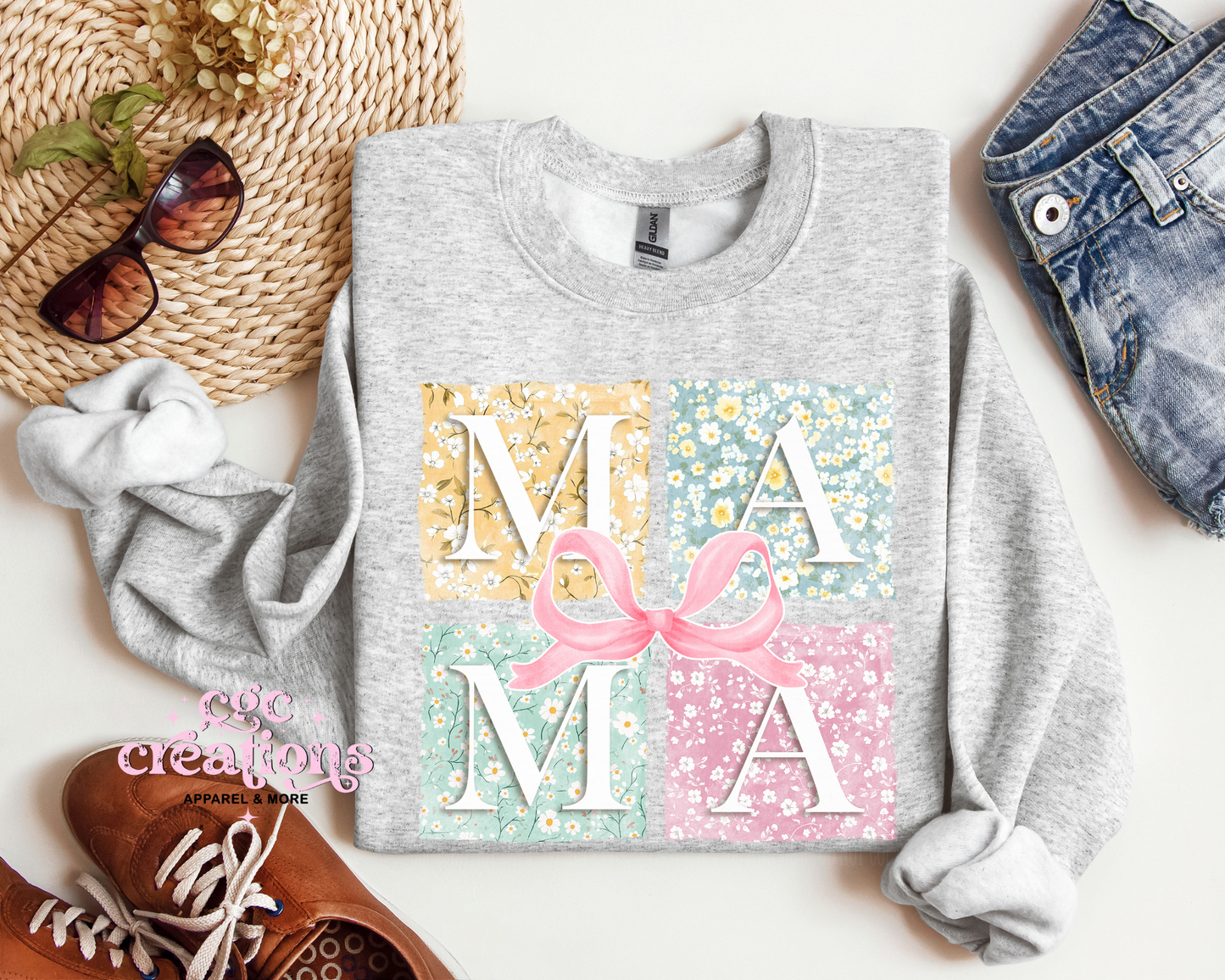 Patchwork Mama Crewneck Sweatshirt